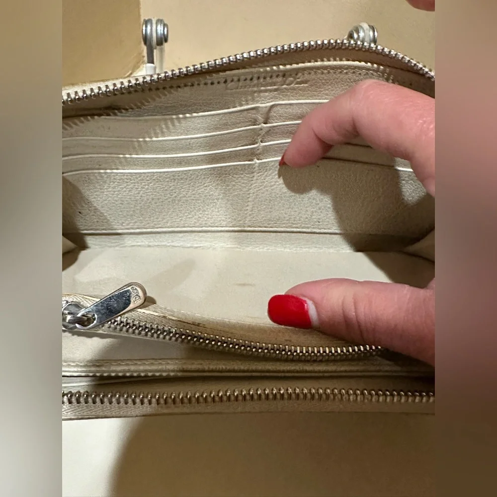Vintage Christian Dior Long Zip Crosshatch Wallet